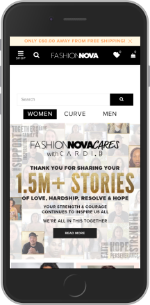 Fashion Nova on mobile