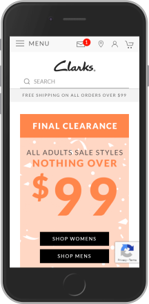 Clarks Australia on mobile