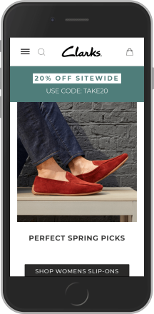 Clarks Canada on mobile