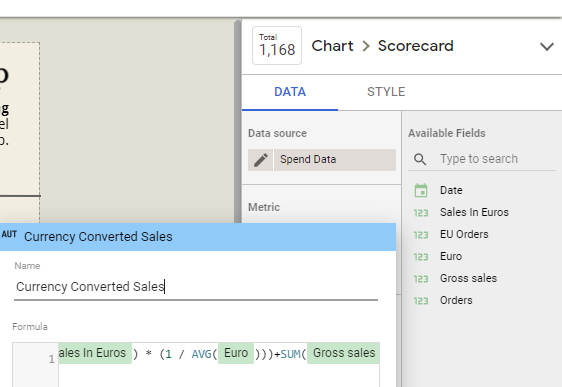 Currency converted sales - Formula