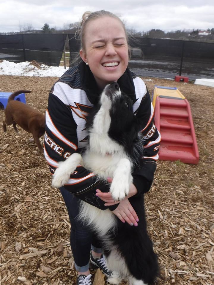 Waterville Veterinary Clinic Dog with Employee
