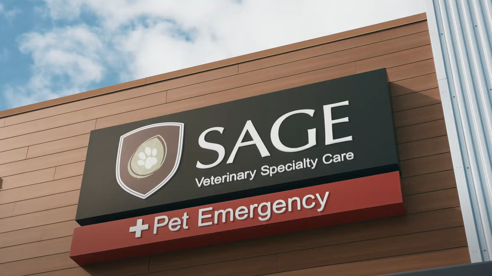 SAGE Veterinary Center Sign