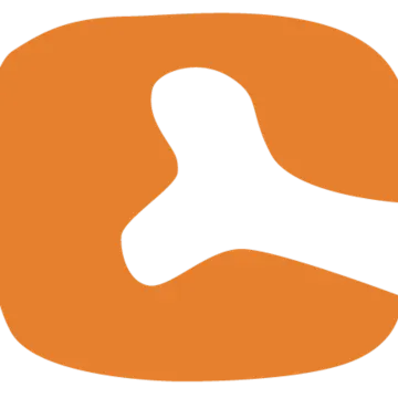 Orange cartoon bone icon Orange cartoon bone icon