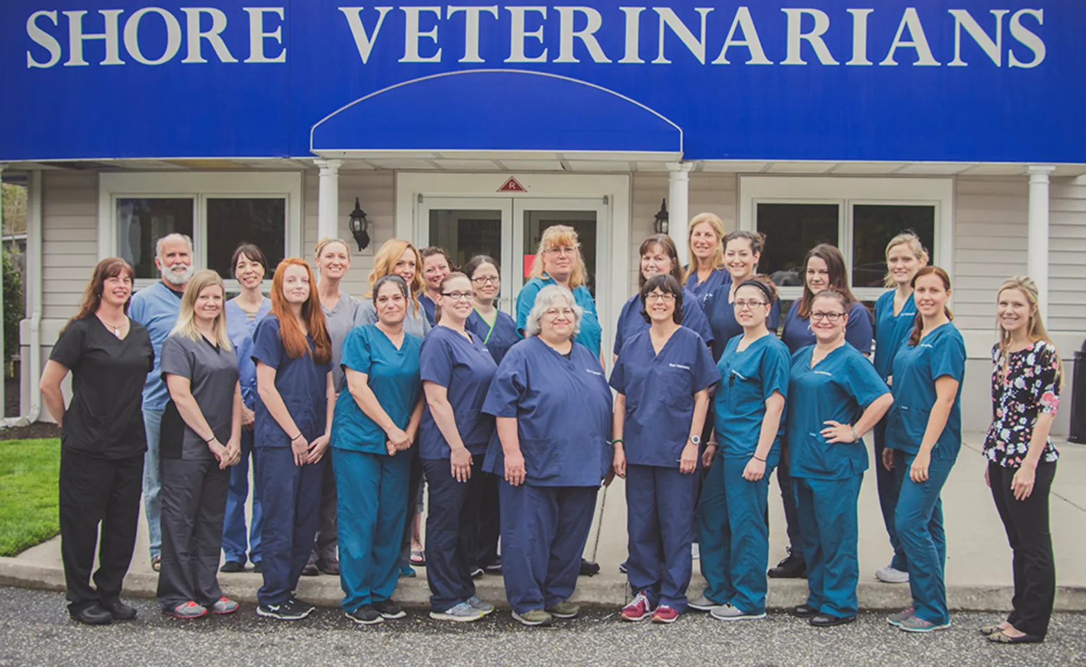 The Shore Veterinarians – Egg Harbor Team standing in front of the facility.