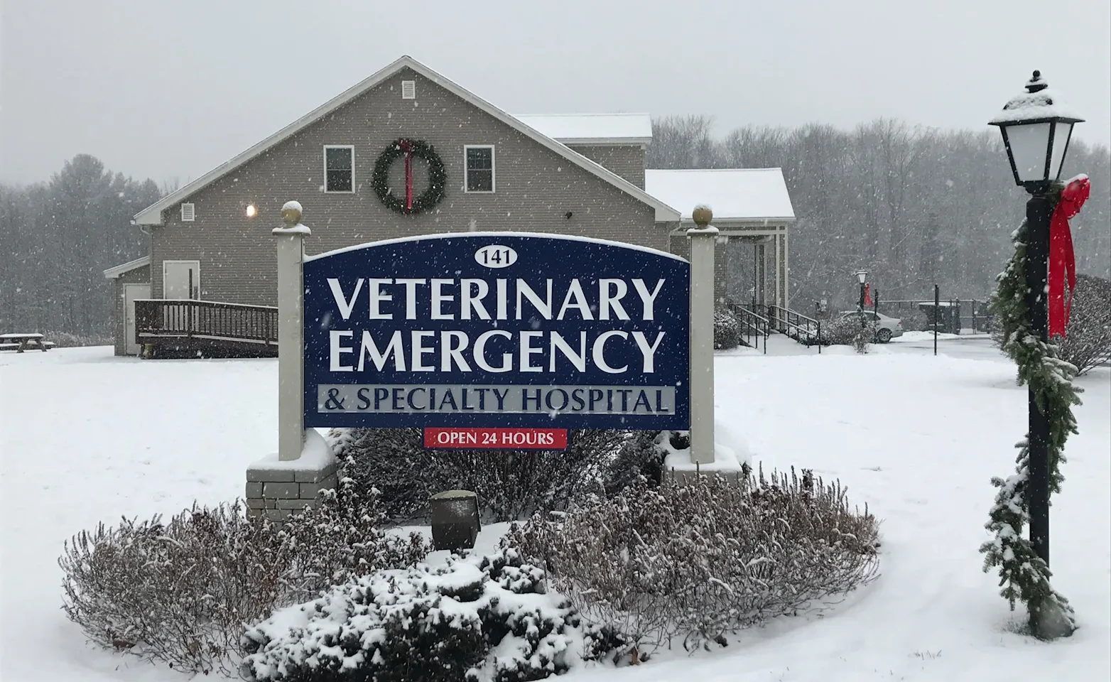 Veterinary Emergency & Specialty Hospital of South Deerfield, Massachusetts in winter Veterinary Emergency & Specialty Hospital of South Deerfield, Massachusetts in winter