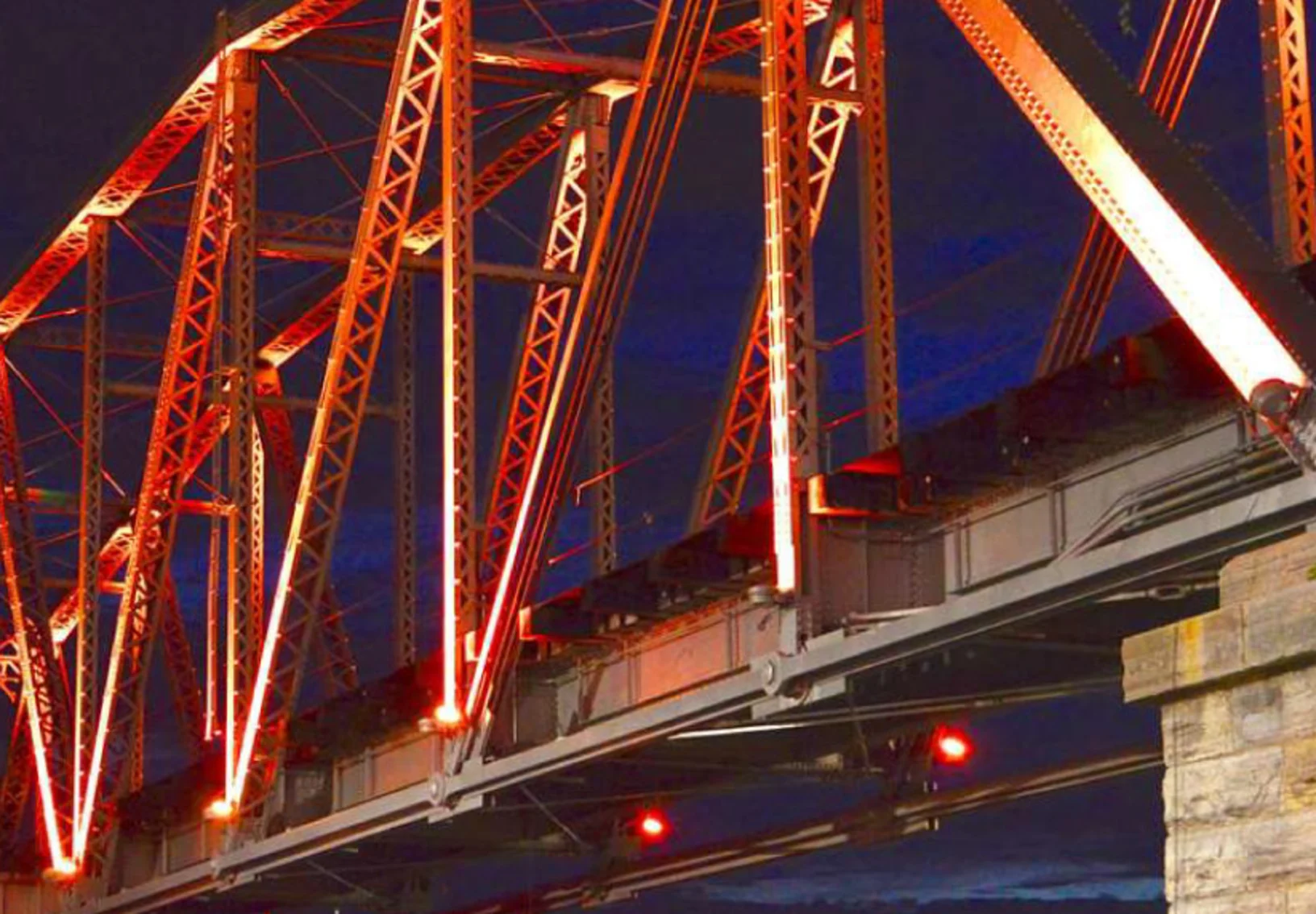Bridge at night in Clarksville Bridge at night in Clarksville