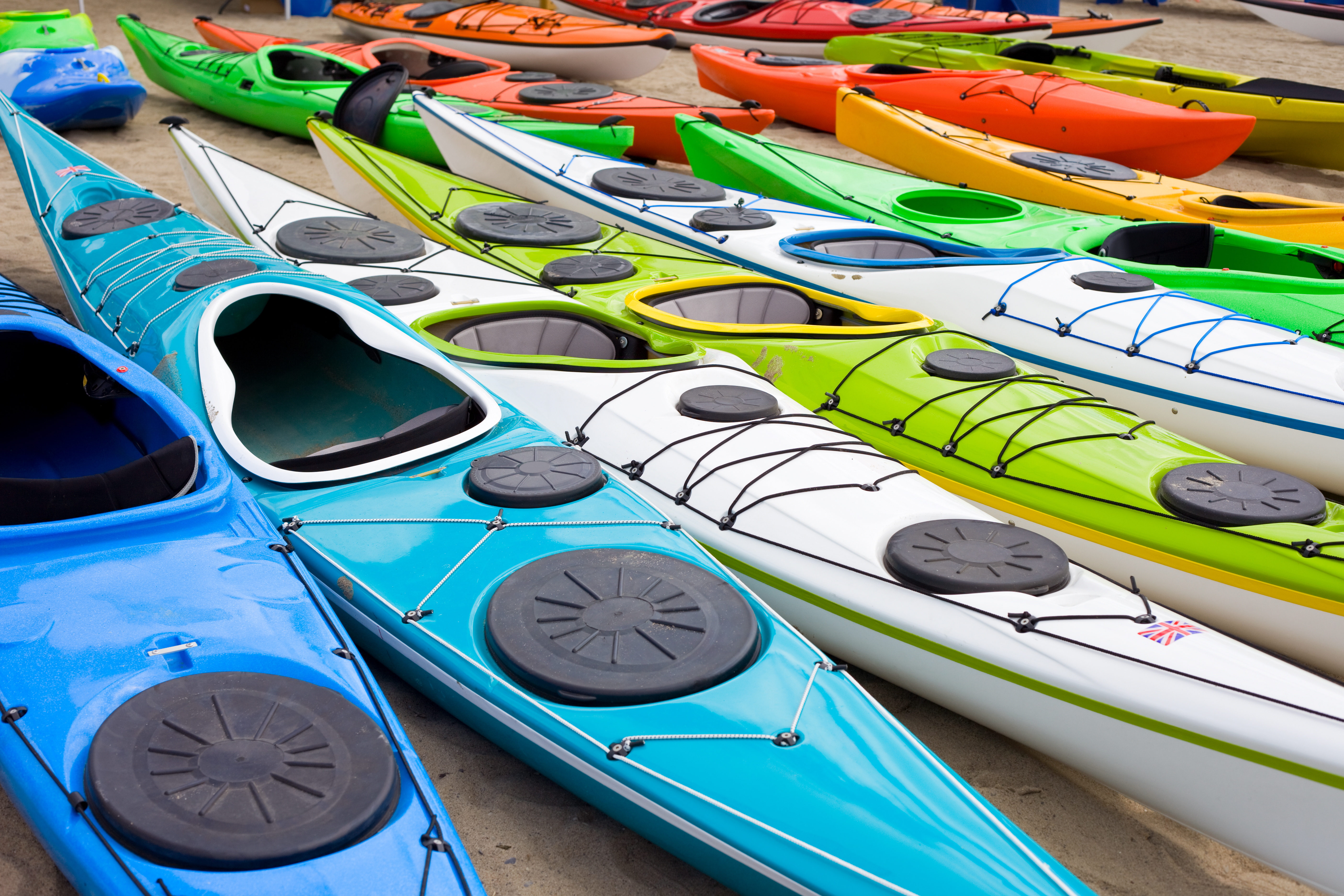 colorful kayaks