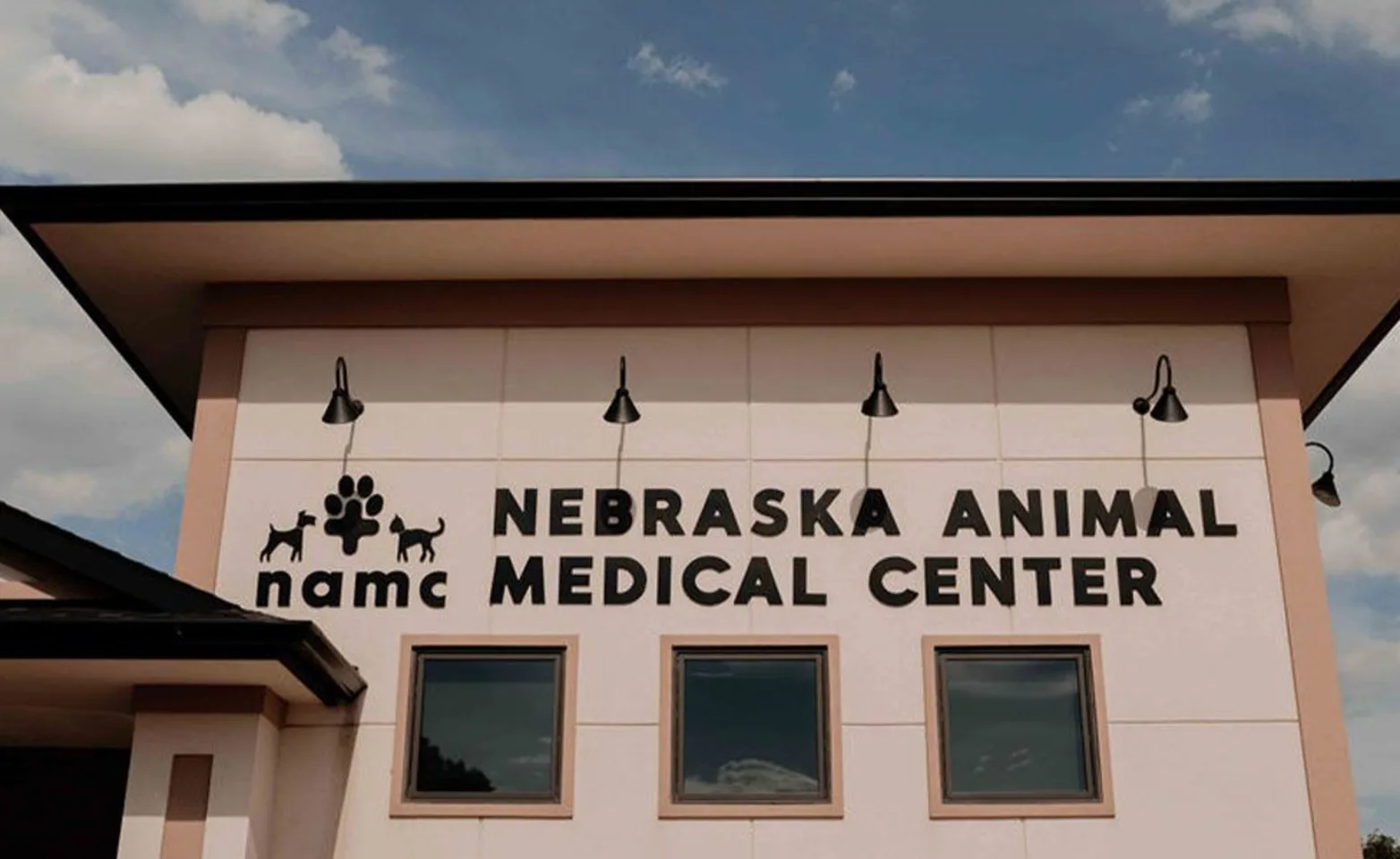 Nebraska Animal Medical Center logo outside.