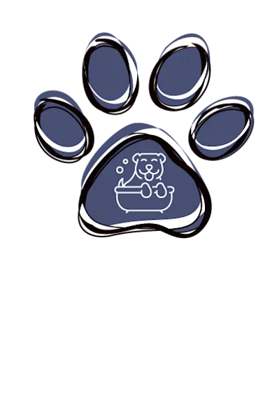 Paw with icon of dog in bath, dog grooming at Bowhaus in Erie and Boulder Colorado Paw with icon of dog in bath, dog grooming at Bowhaus in Erie and Boulder Colorado