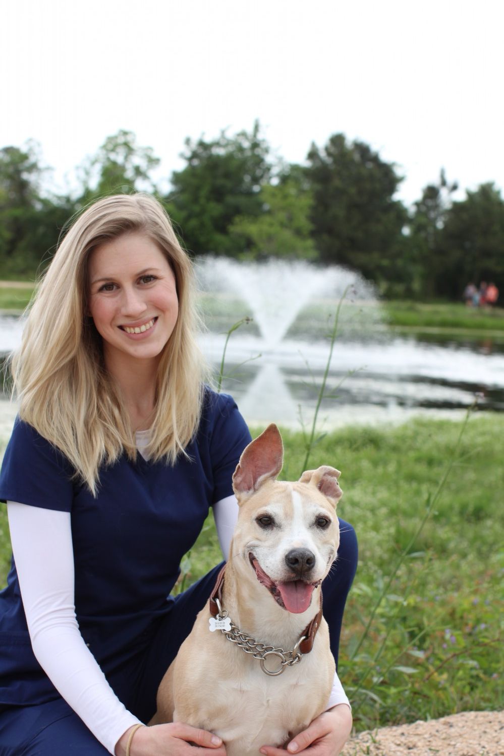 Spencer with a white/light brown dog