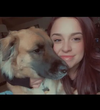 Erica and dog.