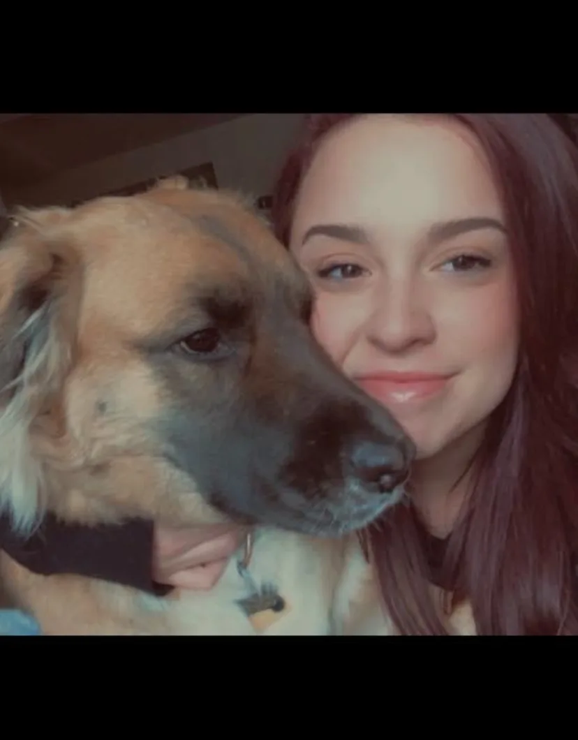 Erica and dog.