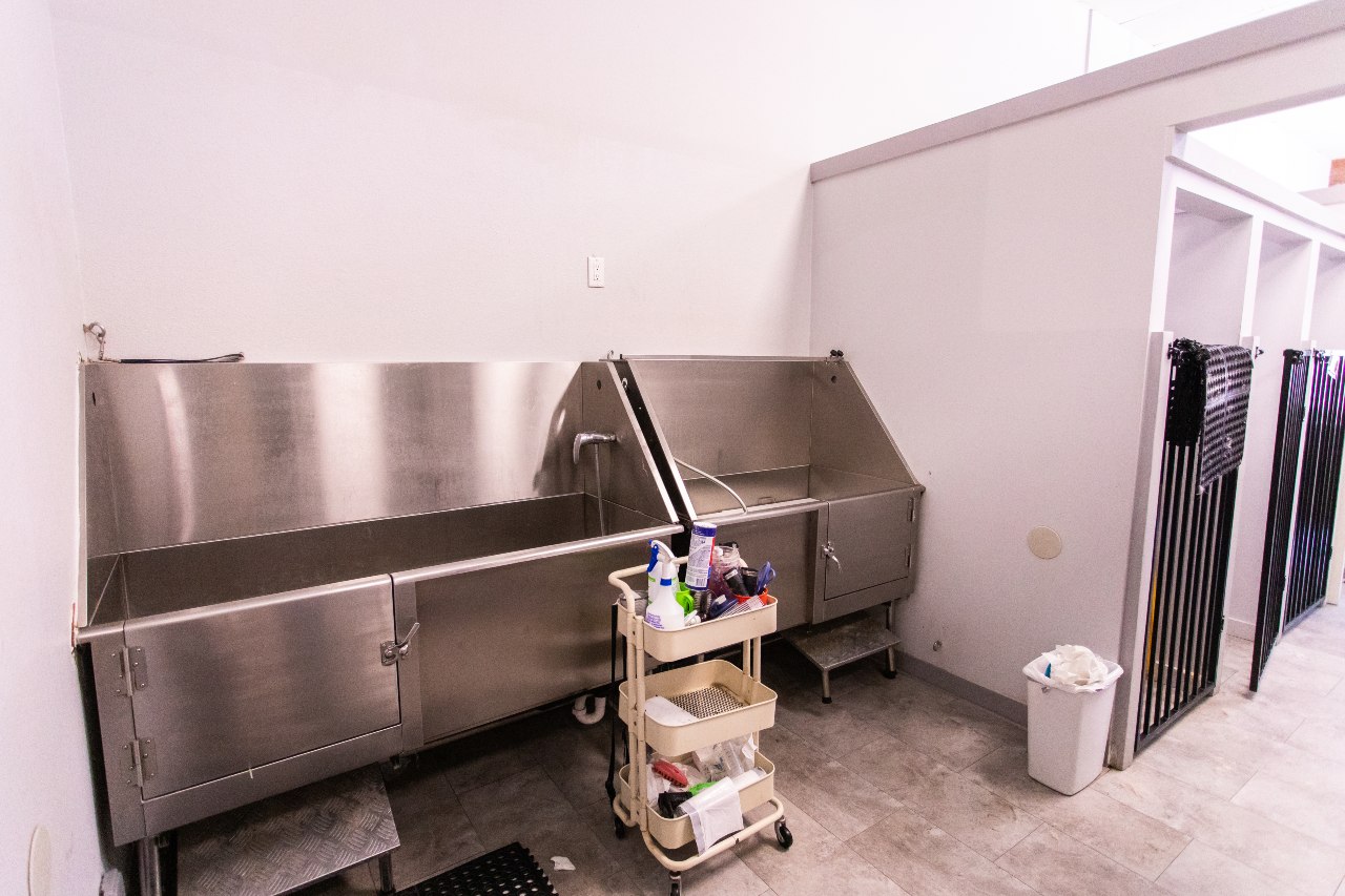 Arroyo Vista Veterinary Hospital grooming wash area