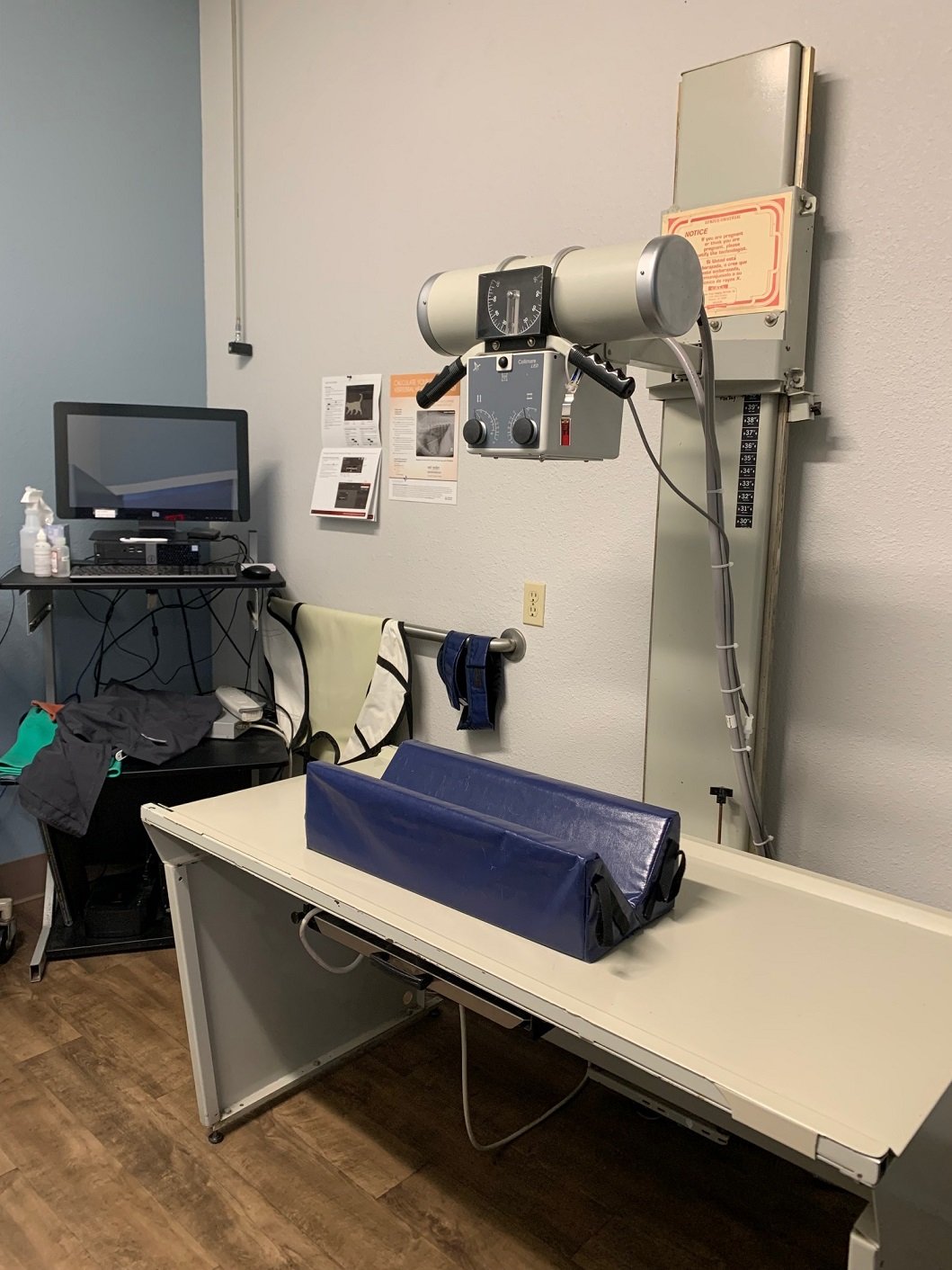 Xray room at All Creatures Animal Clinic