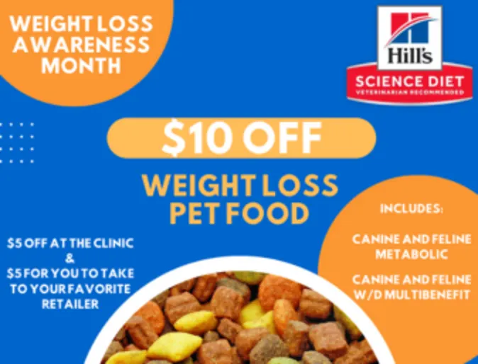 $10 off weight loss pet foods from Hill's