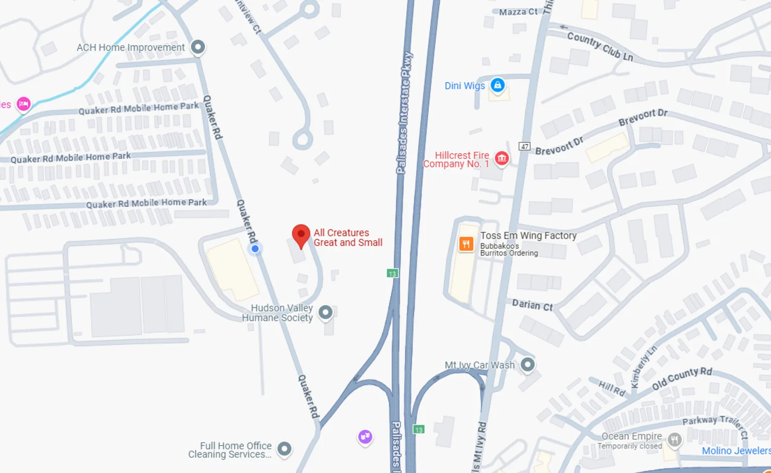 Google Map Screenshot of All Creatures Great and Small Google Map Screenshot of All Creatures Great and Small