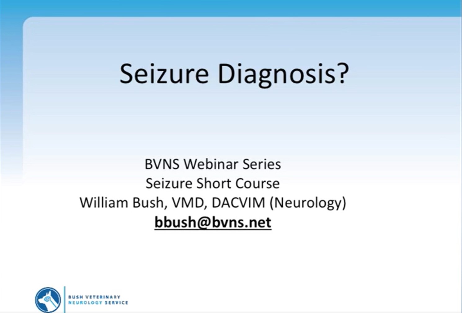 Dr. Bush Seizure part 1