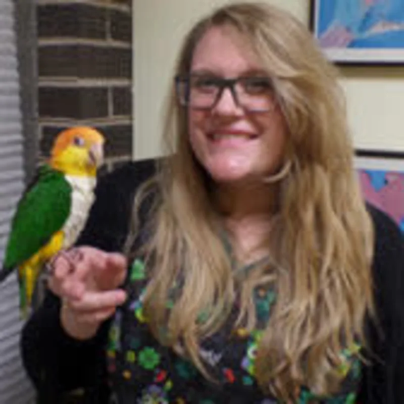 Allison with a bird Allison with a bird