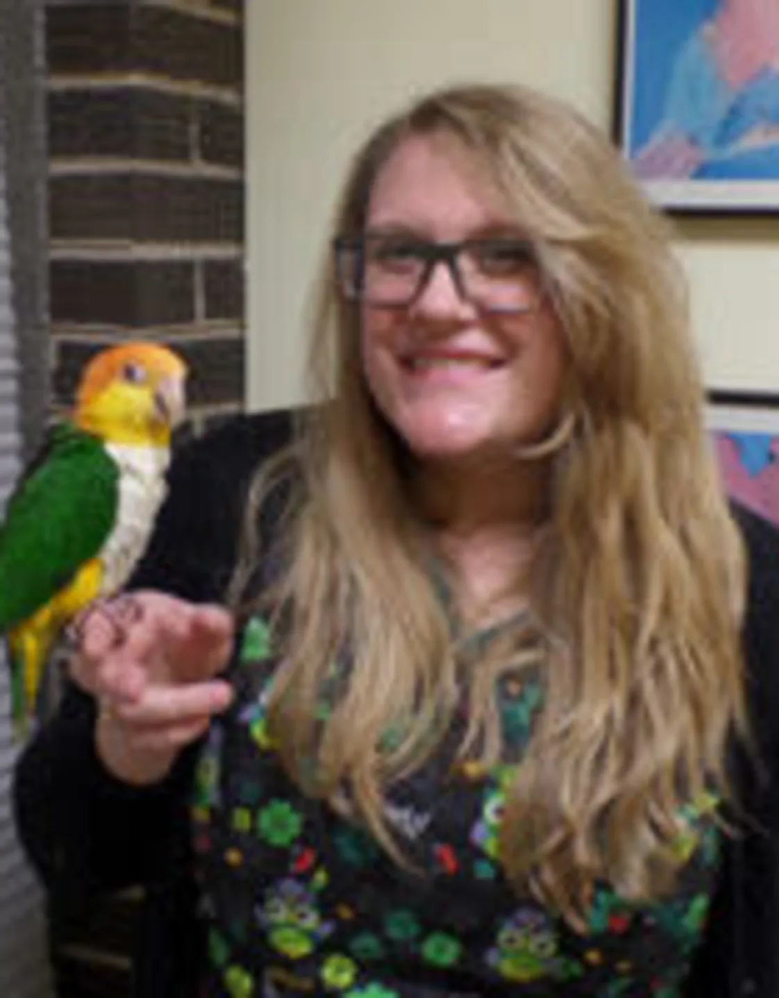 Allison with a bird Allison with a bird
