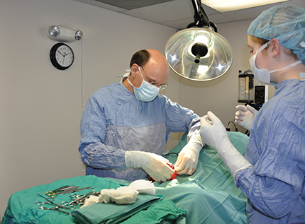 Dr. Mike in surgery.