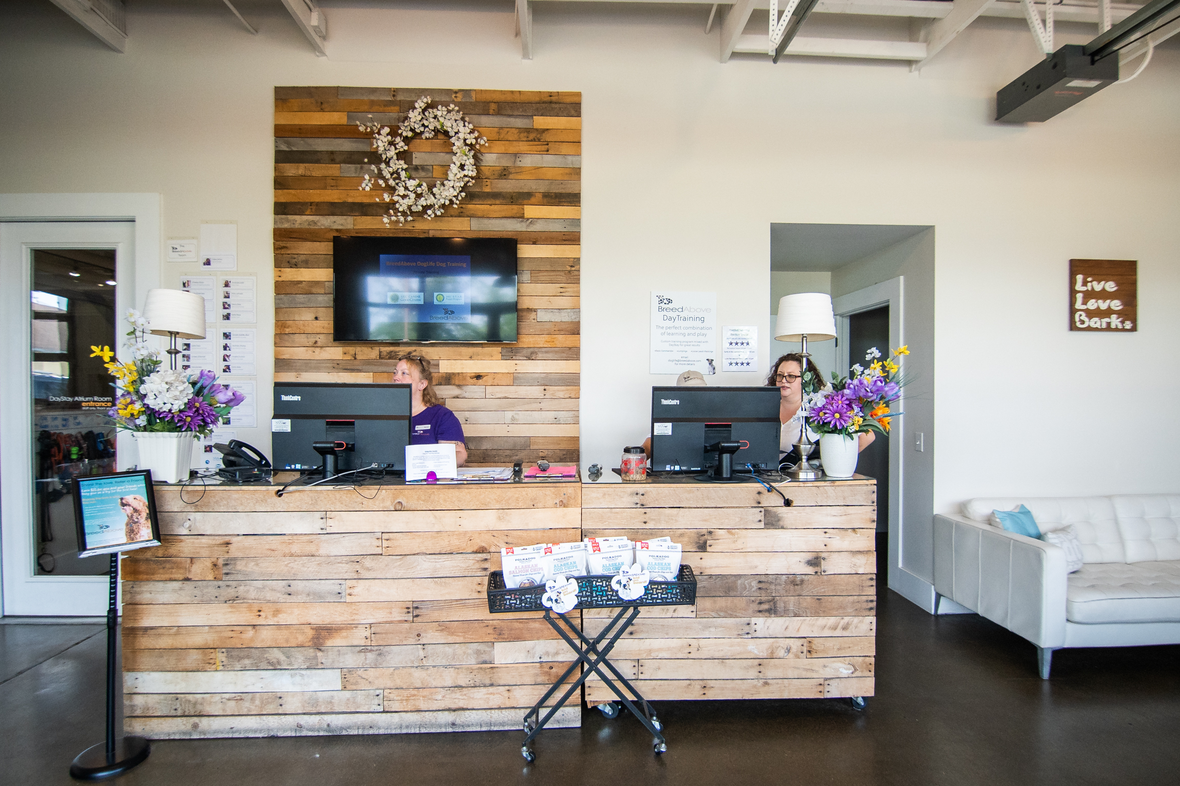 Breed Above Front Desk in Lobby