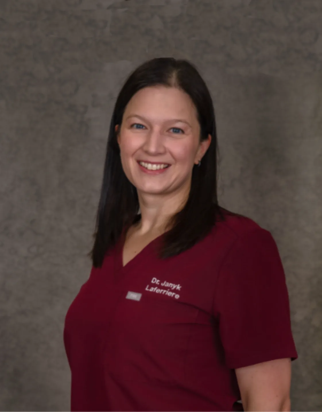 Dr. Janyk Laferriere, DVM smiling at the camera Dr. Janyk Laferriere, DVM smiling at the camera