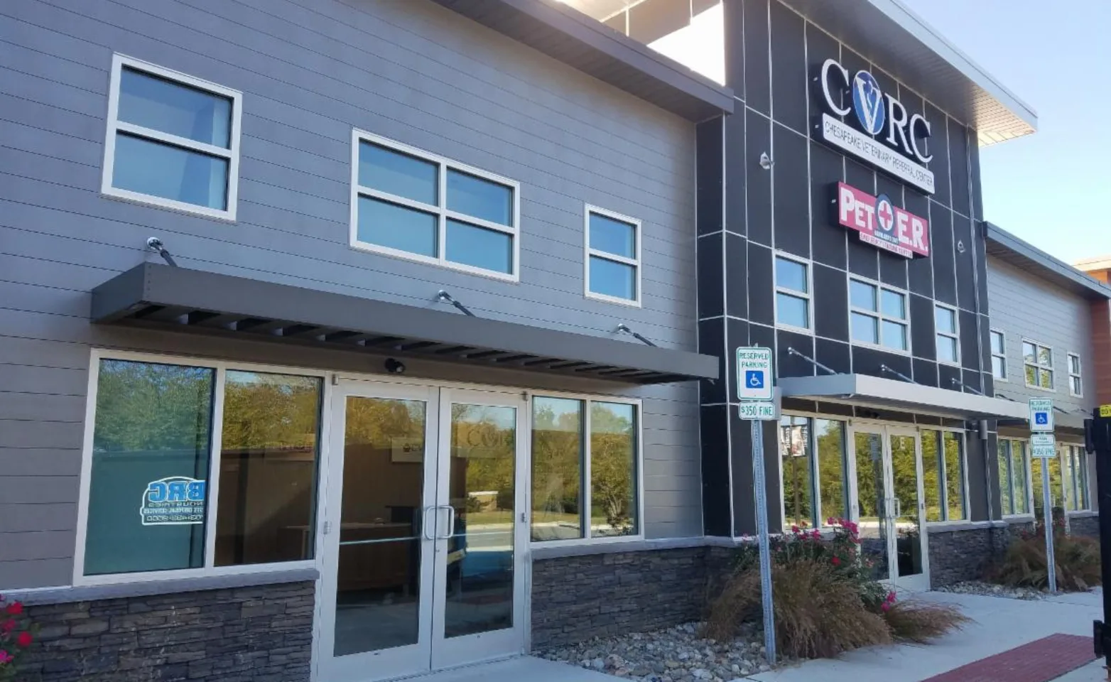 Exterior of Chesapeake Veterinary Referral Center and PetER 