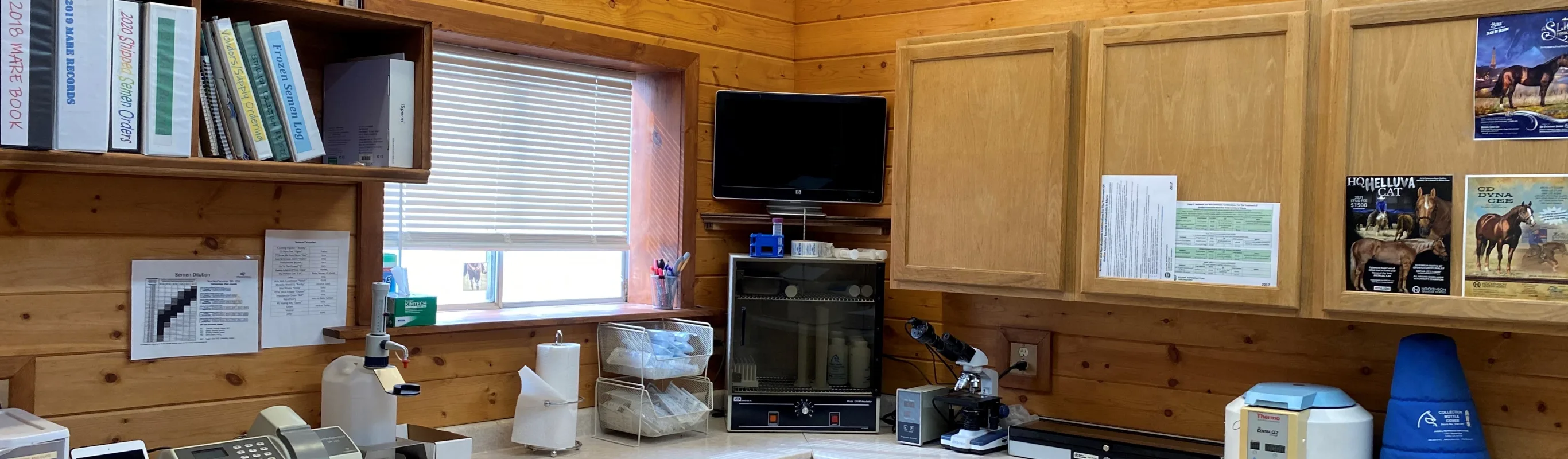 Cabinets inside Abraham Equine Clinic