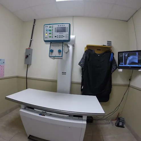 Exam Table with X-Ray Machine at Huntsville Animal Hospital Exam Table with X-Ray Machine at Huntsville Animal Hospital