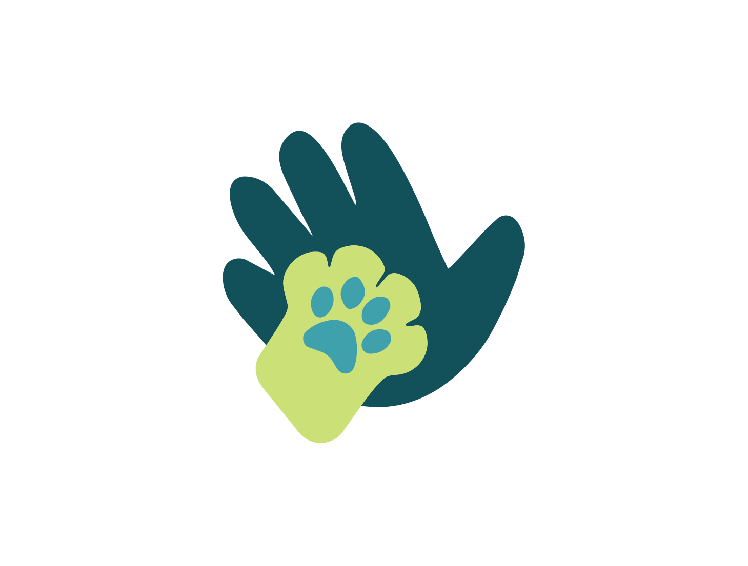 Hand & Paw Print (Green+Teal)