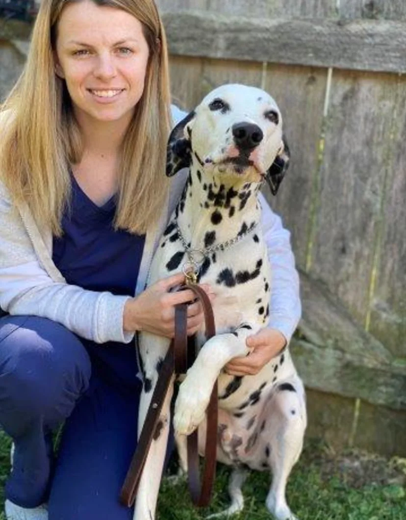Claire with dalmation