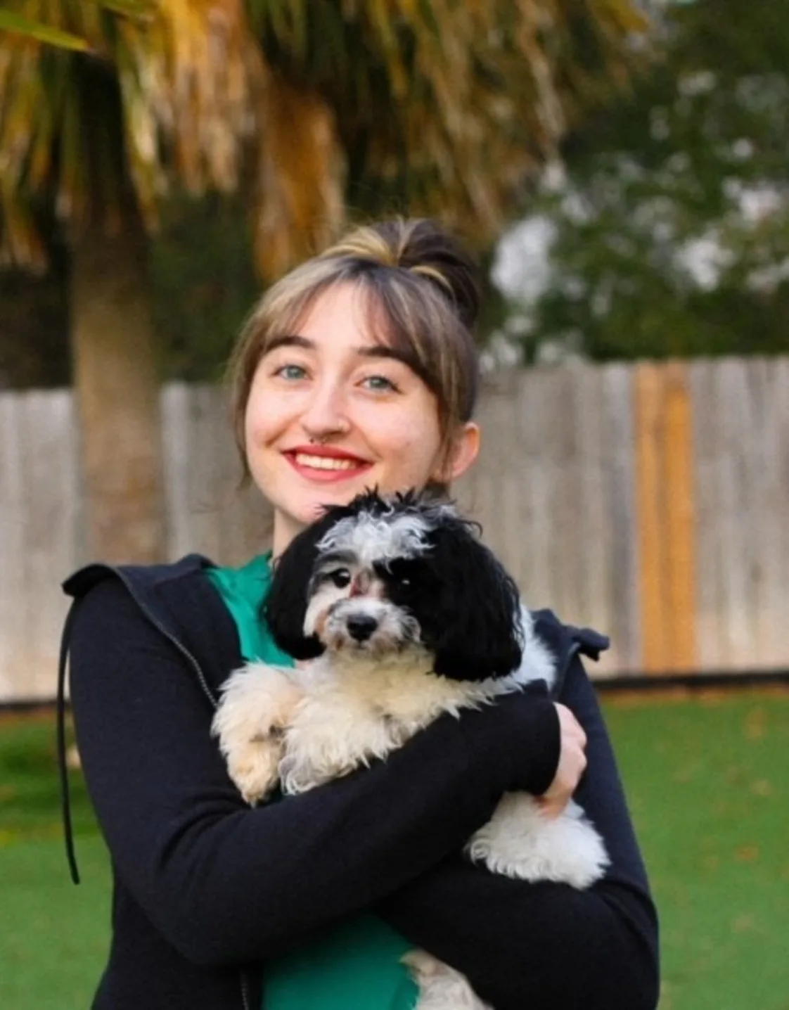 Salena holding a cat Salena holding a cat