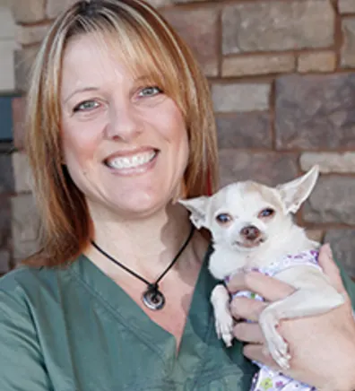 Kimberly holding chihuahua