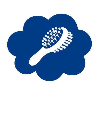 Blue grooming brush icon
