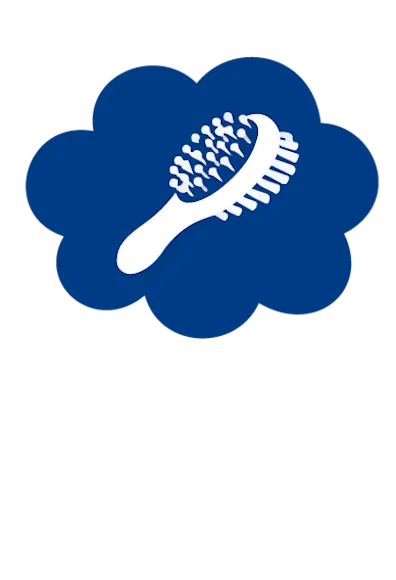 Blue grooming brush icon Blue grooming brush icon