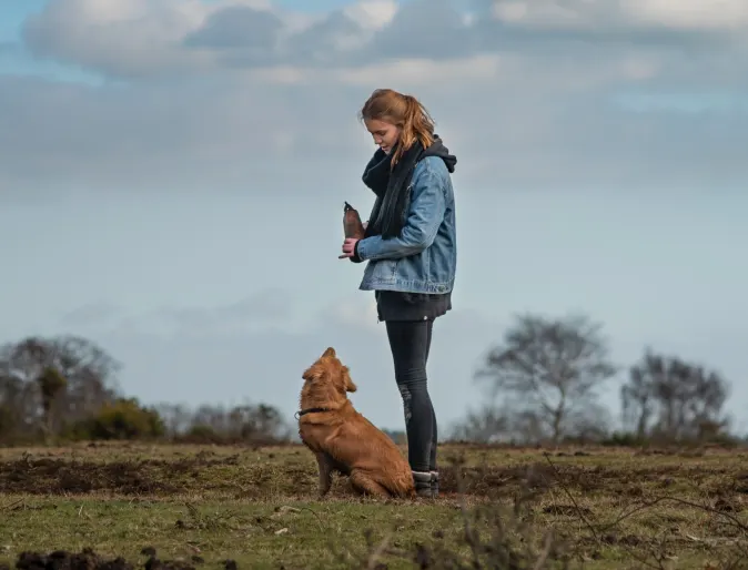 Dog and Woman