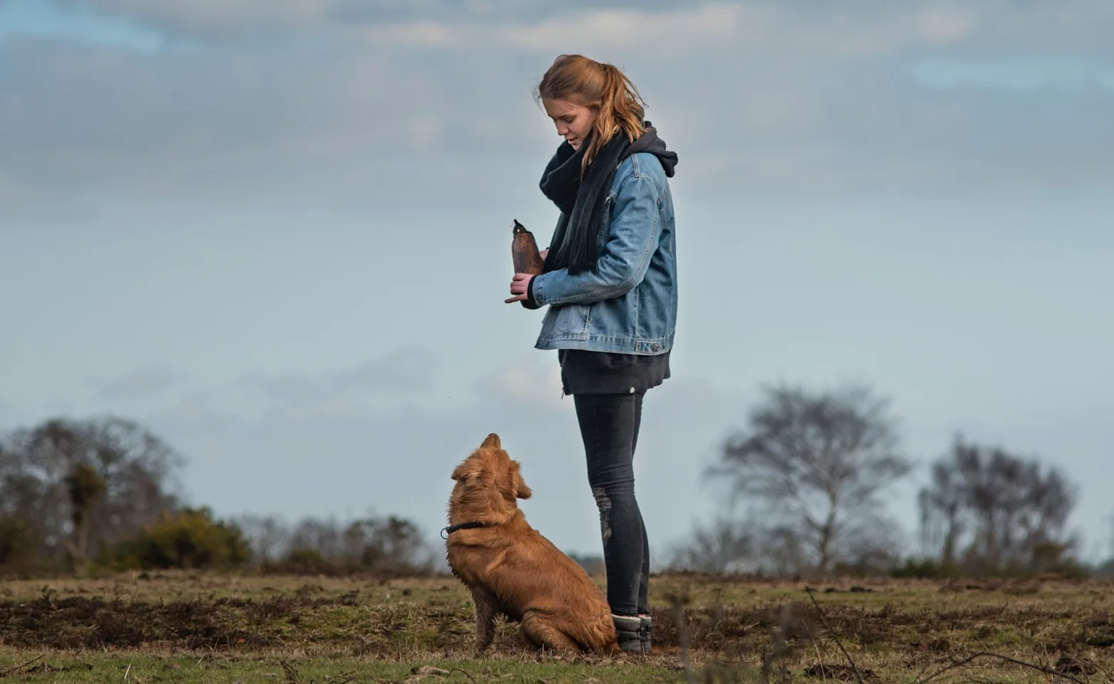 Dog and Woman