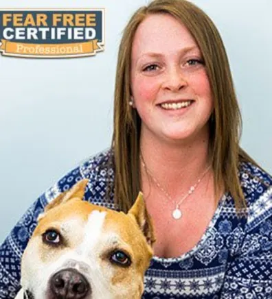 Lauren holding a dog Lauren holding a dog