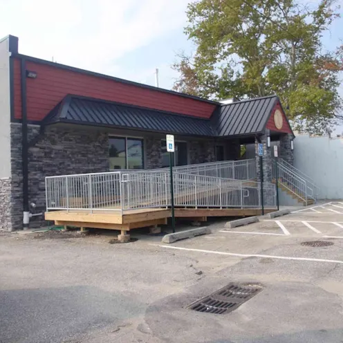 Hospital view of the back entrance Hospital view of the back entrance