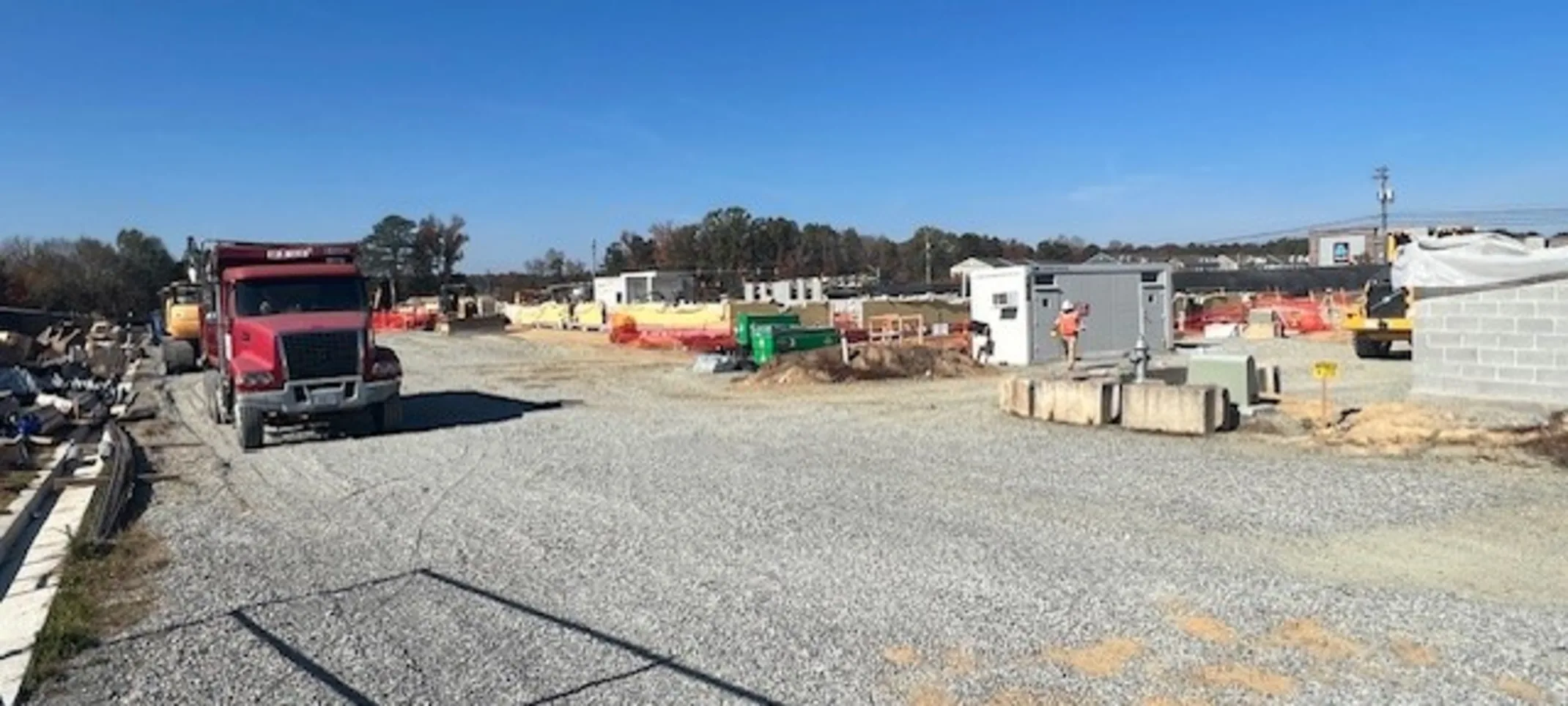 Landscape view with dump truck Landscape view with dump truck