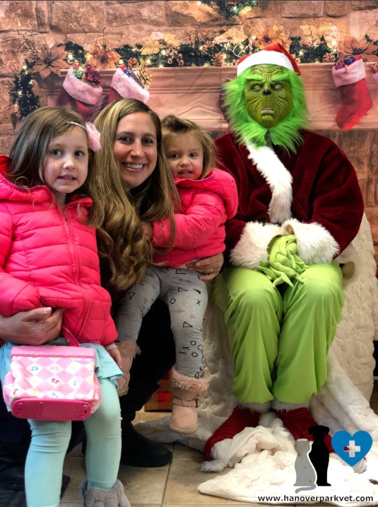 Kids with Grinch at Hanover Park Animal Care Center