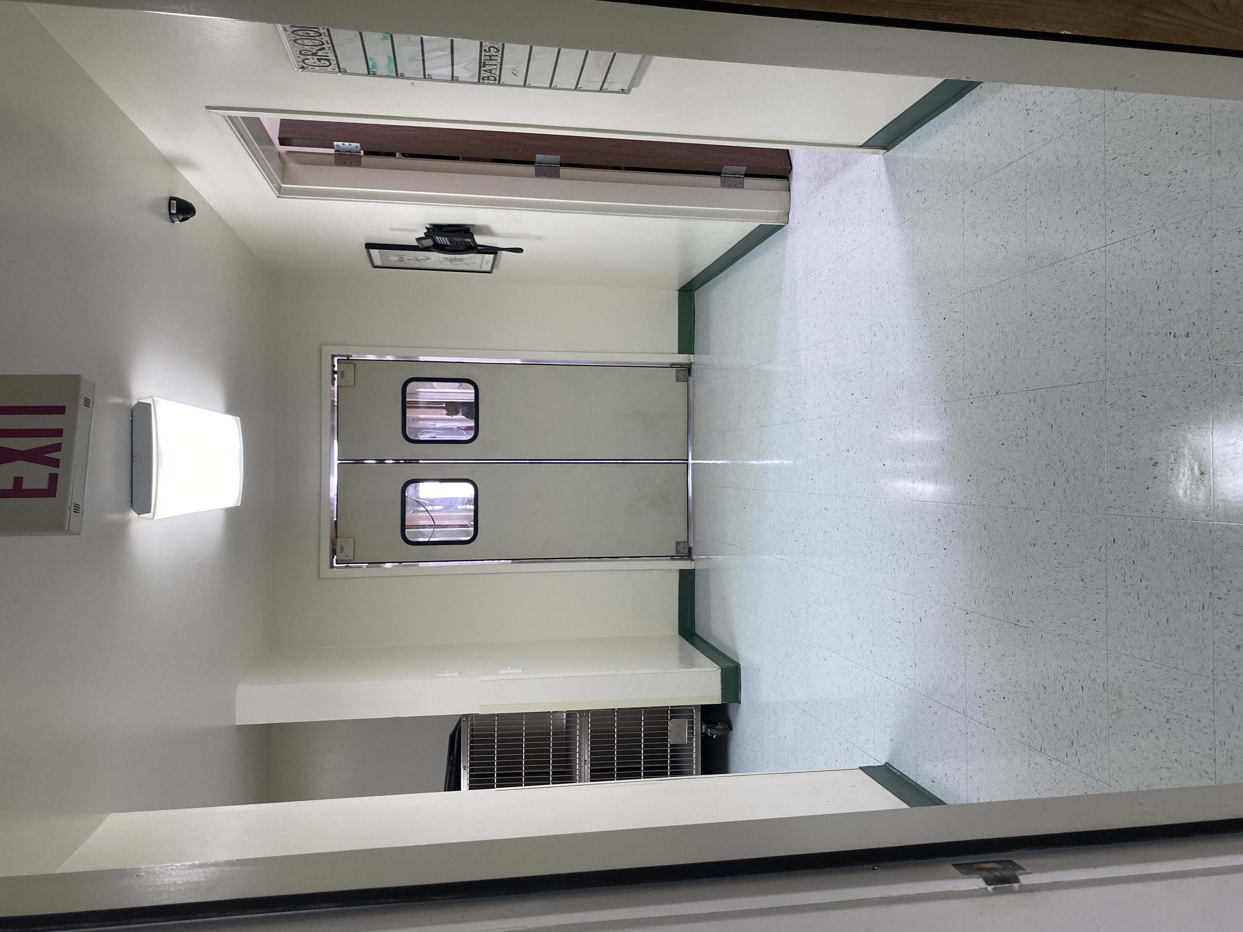 Indoor hallway of Coffee Road Animal Hospital.