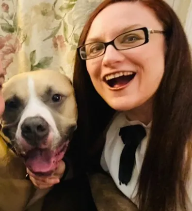 Michelle holding a bucket of popcorn. Michelle holding a bucket of popcorn.