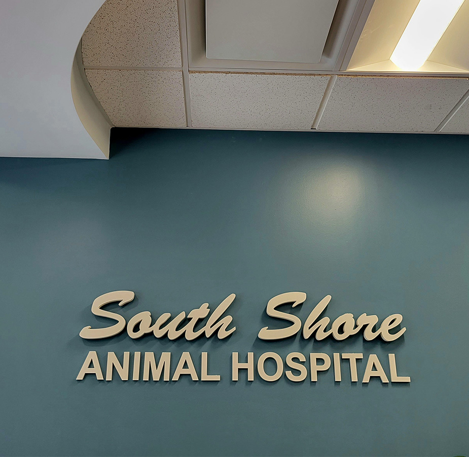 Interior Sign at South Shore Animal Hospital
