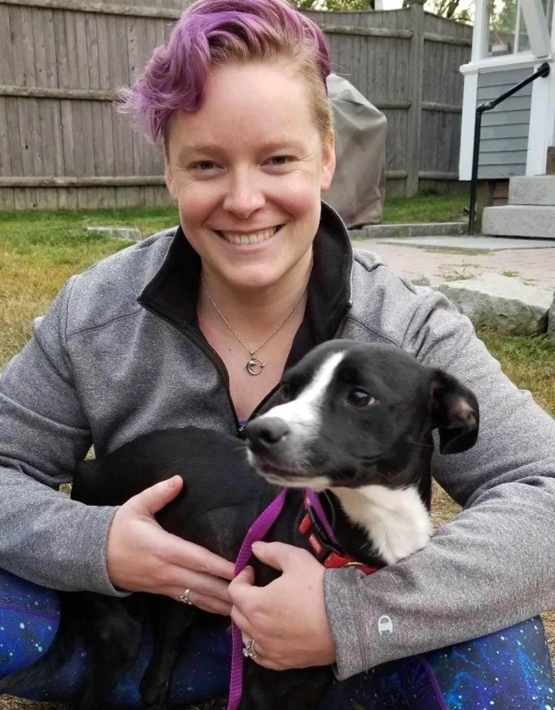 Dr. Sarah Henry with her dog. Dr. Sarah Henry with her dog.