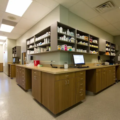 back room with medicine shelves back room with medicine shelves