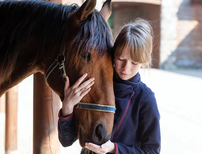 Girl Feeding Horse 