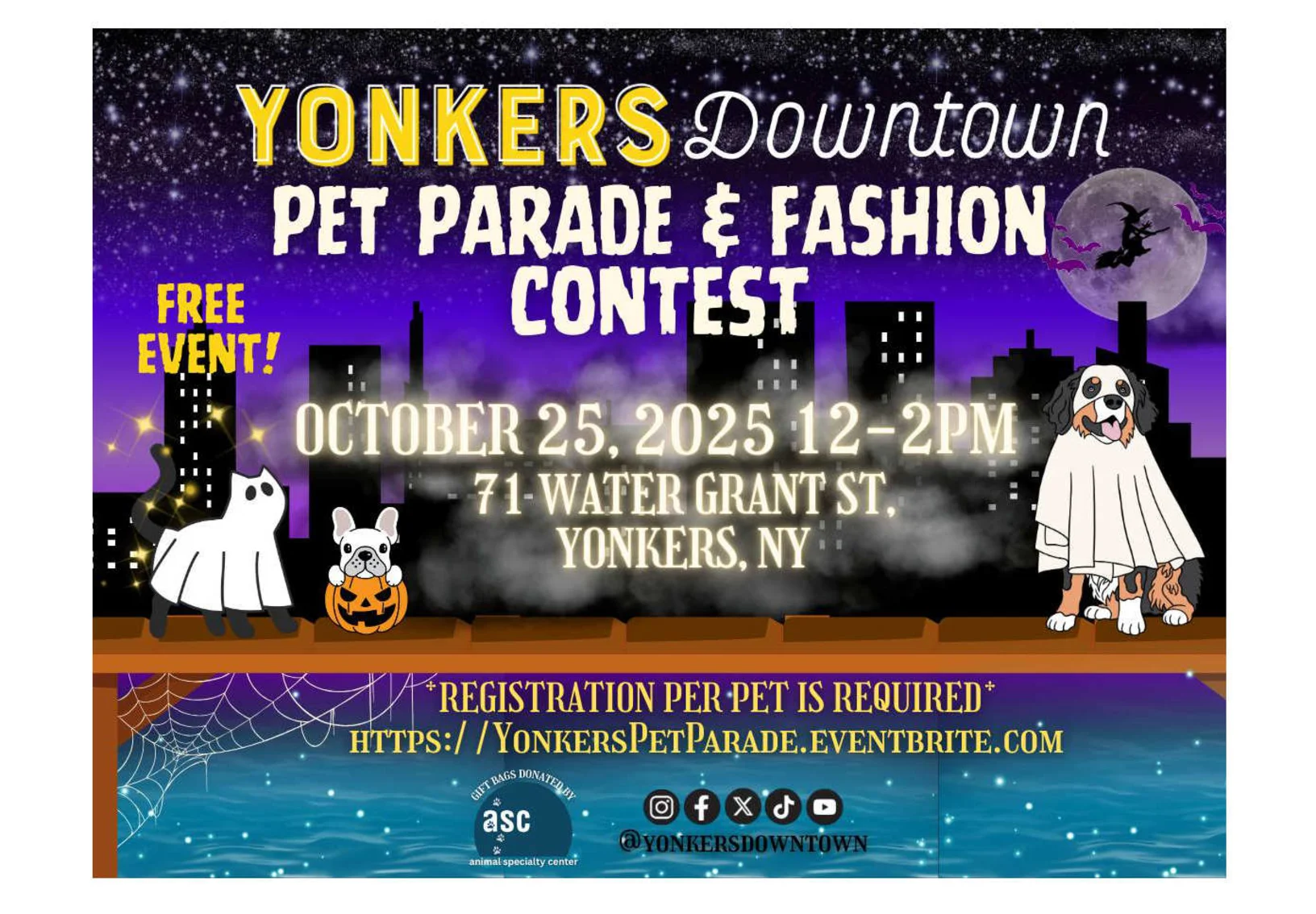 Yonkers downtown pet parade event flyer. Yonkers downtown pet parade event flyer.