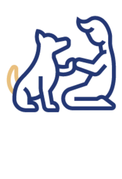 Training icon of person holding a dog paw Training icon of person holding a dog paw