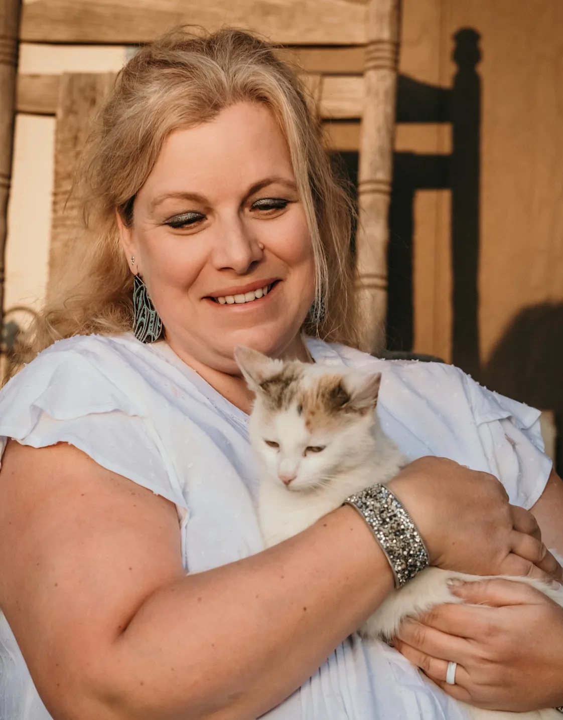 Conny holding a dog Conny holding a dog